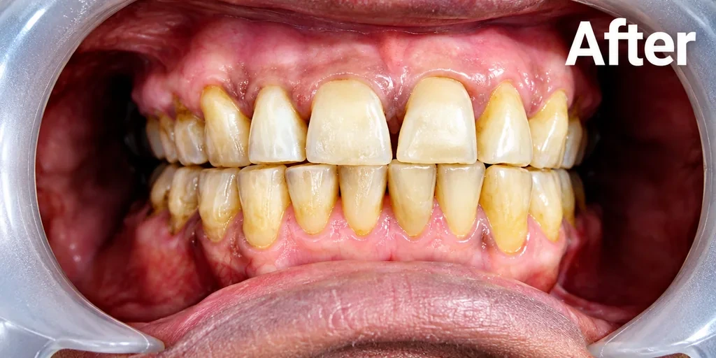 Treated smile result after dental procedure