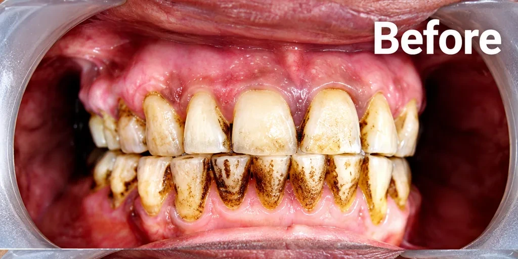 Patient tooth condition before dental treatment